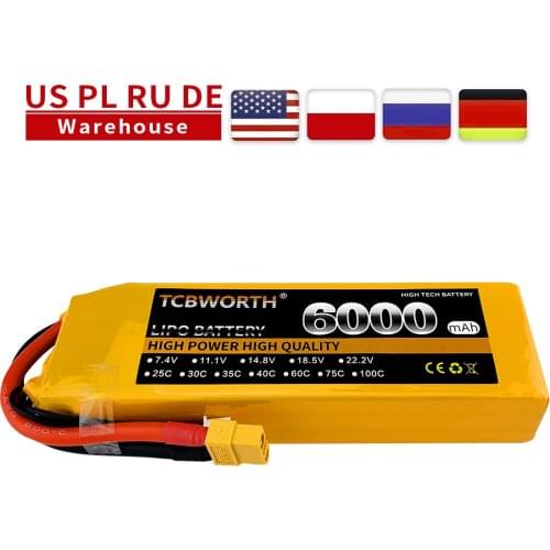 3s RC Drone LiPo Battery 11.1V 6000mAh 35C 60C For RC Airplane Helicopter Quadrotor Car Boat Tank AKKU 3S RC Batteries LiPo