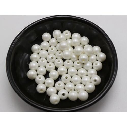500 Matte White Acrylic Pearl Round Beads Imitation Pearl 6mm(1/4")