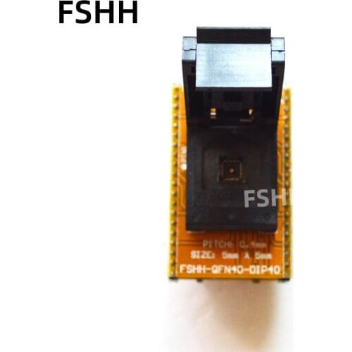 FSHH QFN40 to DIP40 Programmer Adapter wson40 dfn40 mlf40 test socket Pitch=0.4mm Size=5x5mm