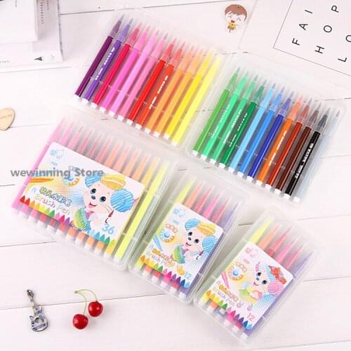 Watercolor Brush Pen 12 18 24 36 48 Colors Watercolor Markers Dual Tip Sketch Painting Set for Schools Art Supplies