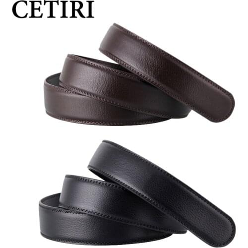 No Buckle 3.5cm Wide Real Genuine Leather Belt Without Automatic Buckle Strap Designer Belts Men High Quality cinturon hombre