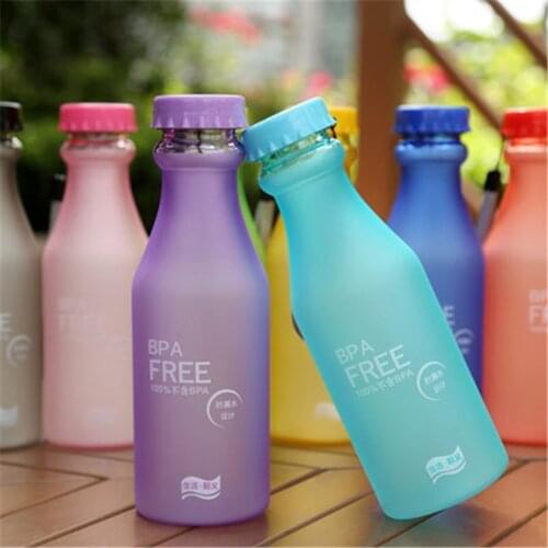 550ML Candy Color BPA Free Water Bottles Leak-proof Drinking Cup Kettle Outdoor Sports Water Bottle for Travel Running Camping