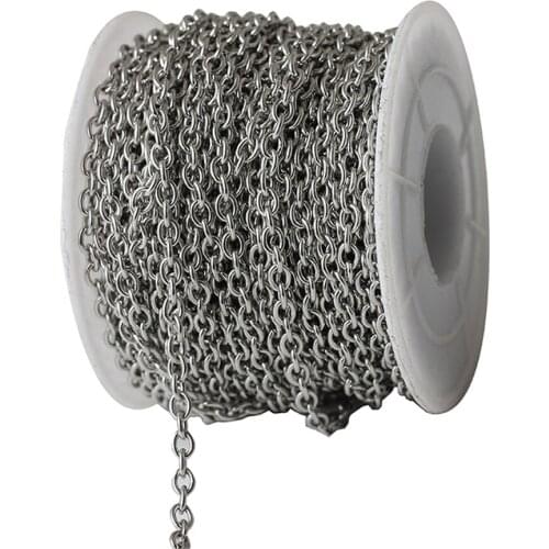 20m stainless steel 304 titanium steel chain 0.3 / 0.5 / 0.6 / 0.8mm key chain billboard hanging chain bag chain jewelry chain