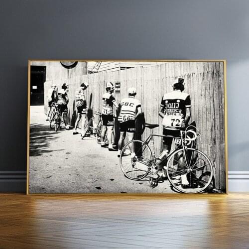 Black and White Bathroom Decor Men Peeing Pissing Road Cycling Print Bike Vintage Photo Poster Gift for Wall Art Piuctures