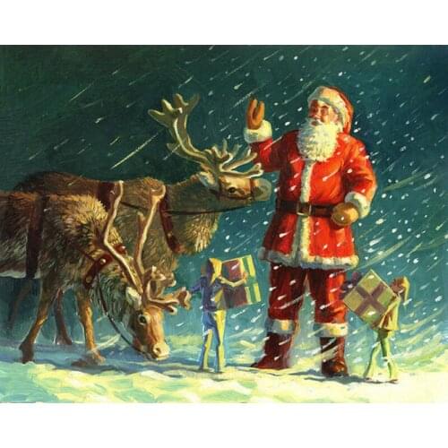 DIY Painting By Numbers Santa Claus Kit Oil Picture By Numbers Christmas Wall Art Painting on Canvas Home Decoration Gift