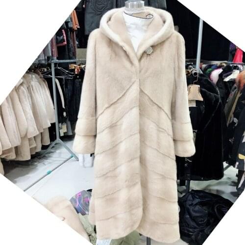 Real Whole Mink Fur Long Coat and Women Jacket Autumn Winter Porpular Mink fur Coat