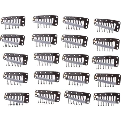 40 Pieces Ponytail Comb Hair Extensions Griping Hair Clips Steel Tooth Clamp for Wig
