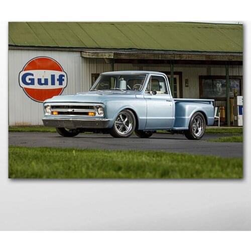 Pickup Hot Rod Car Vintage Vehicle Canvas Posters and Prints Wallpaper Painting Wall Art for Living Room Decor