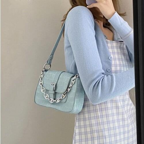 Korean Ulzzang New Harajuku fashion y2k ladies chic casual mini women messenger bag Vintage solid Crocodile pattern Shoulder Bag