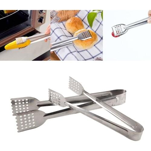 Kitchen Utensils Cooking Stainless Steel BBQ Food Tongs Anti Heat Bread Clip Pastry Clamp Barbecue Tongs Accessories