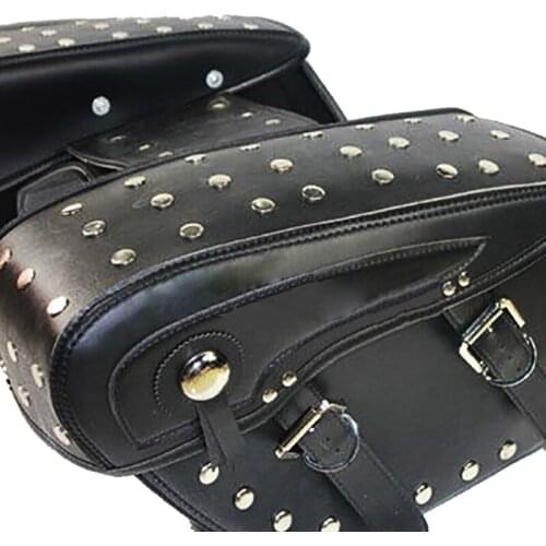 PU leather motorcycle side luggage bags 250 vf750 magna 750 decoration bag saddlebags black saddle bags