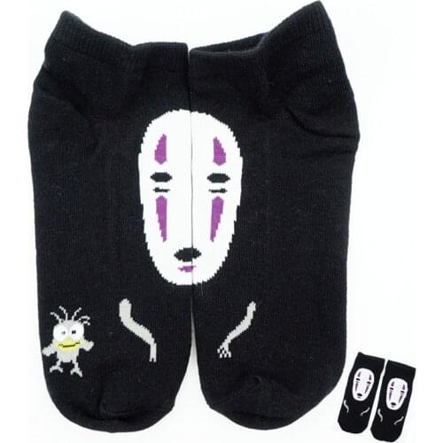 Cartoon Kaonashi No Face Faceless Short Socks Cute Fashion Ankle Casual Colorful Stockings Tight Socks Cosplay Friends Gift