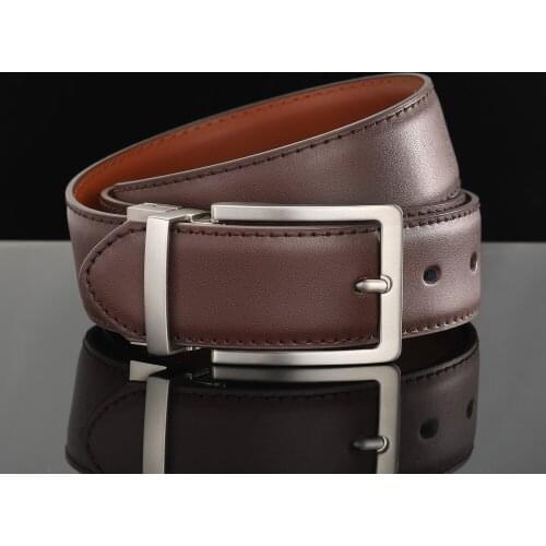 High-Quality Genuine Leather Pin Buckle Mens Belt With Rotating Buckle Head Young Middle-Aged Business Casual High-End Belt