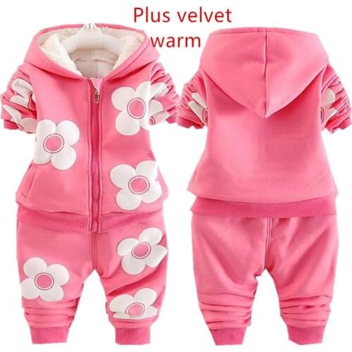 Newborn Baby Girl Clothes Snow Warm Children Suits Baby Girls Clothing Sets Hooded jacket+sports Pants Autumn Winter Kids Set