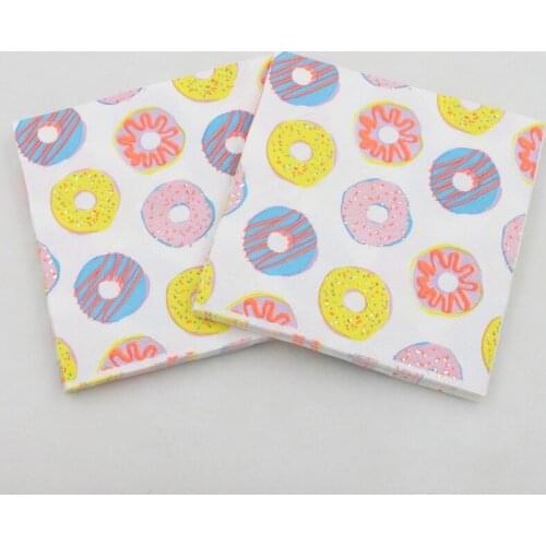 20 Pcs/pack Lovely Dessert Donut Party Theme Disposable Tableware Paper Napkins Wedding Baby Shower Birthday Party Supplies
