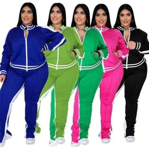 Wholesale Women Casual Sets Long Sleeve Top and Pants Stacked Leggings Set Sport Plus Size Outfits Womens Tracksuit Dropshipping