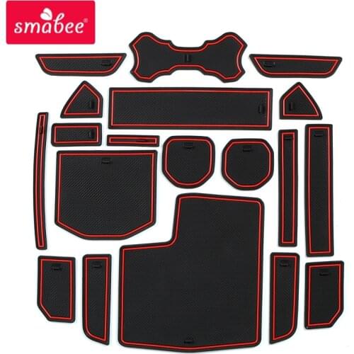 Smabee Anti-Slip Gate Slot Mat for JEEP Wrangler JL 2018 2019 2020 Sport S Sahara Rubicon Accessories Rubber Cup Mats Stickers
