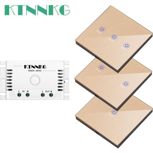 433Mhz 110V 220V home lighting control combination kit, default is on/off wireless remote control switch, with 86 touch wall RF