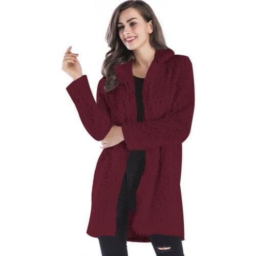 ENLU Furry Fur Coat Women Fluffy Warm Long Sleeve Female Outerwear Autumn Winter Coat Jacket Hairy Collarless Overcoat G69