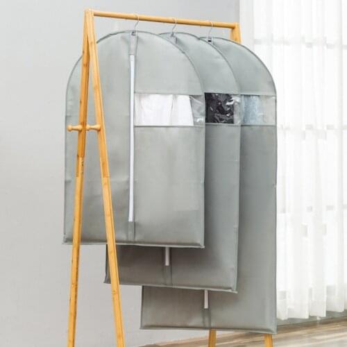 Dress Clothes Dust Cover with Zipper Clothes Storage Bag Garment Costume Protector Suit Case Home Organizer Non-woven Craft