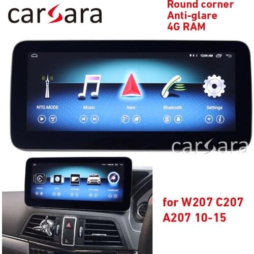 RHD W207 GPS navigation C207 headunit screen A207 multimedia player round corner anti-glare E Class coupe 10.25" stereo radio