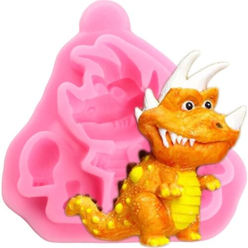 3D Dinosaur Silicone Mold DIY Cake Border Fondant Molds Baby Birthday Cake Decorating Tools Candy Clay Chocolate Gumpaste Moulds