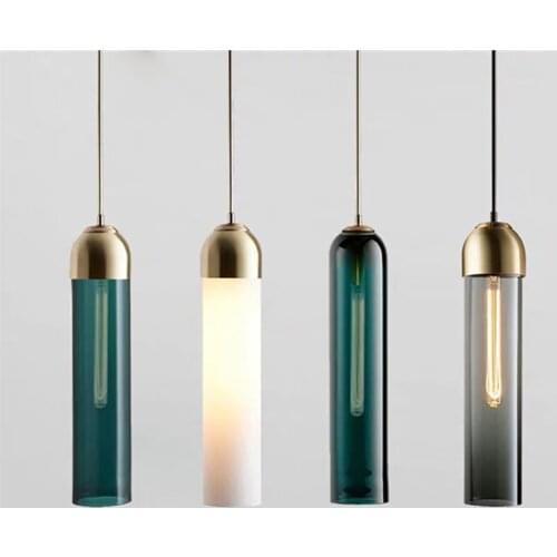Nordic Glass Pendant Lamps for Bedroom Bar Dining Room Modern Luxury Indoor Restaurant Pendant Lights Kitchen Lighting E27