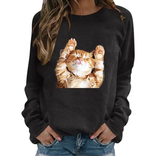 Women Fashion Long Sleeve Wram Print Sweatshirt Harajuku Hooded Pullover Tops Casual Толстовка Женская Moletom Feminino Свитшот
