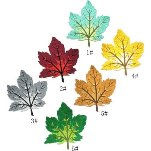 1Pcs 3D exquisite maple leaf embroidered cloth stickers clothes pants children cartoon patch stickers clothing accessories