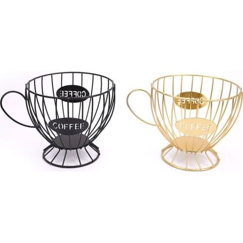 1pc Universal Coffee Capsule Storage Basket Coffee Cup Basket Vintage Coffee Pod Organizer Holder Black For Home Cafe Hotel