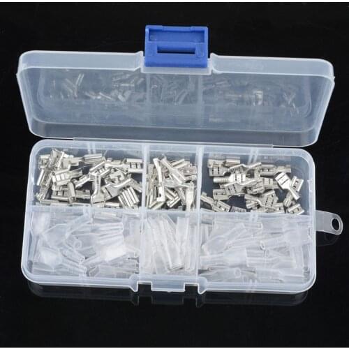 120PCS 2.8mm 4.8mm 6.3mm Crimp Insulating Terminal Female Spade Connector Sleeves