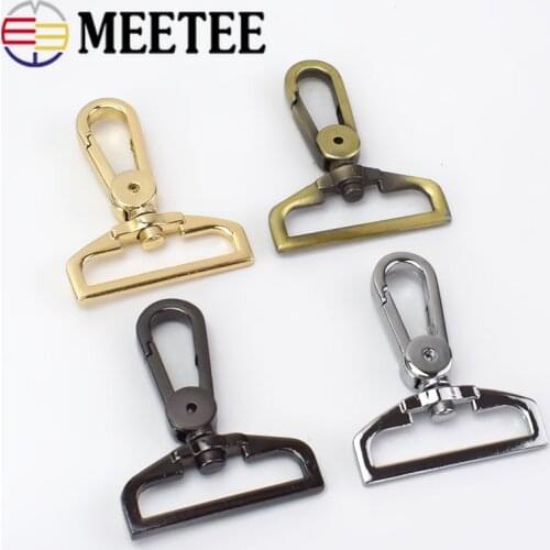 2/4pcs Meetee 38mm Metal Carbiner Clasp Buckles for Dog hanger Buckle Bag Belt Keychain Hardware DIY Crafts Accessories E6-2