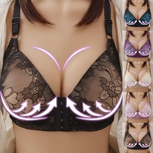 2021 Plus Size Push Up Sexy Bras Women Breathable Thin Bra Backless Bralette Seamless Wire Free Underwear Lingerie Brassiere