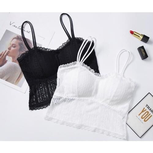 2021 Women Lace Underwear Tube Tops Shoulder Strap Wrapped Chest Bra Top Sexy Bralette Lingerie Underwear Vest Girls Fashion