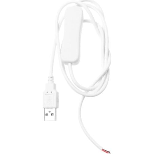 2021 New 5V USB 2.0 Male Jack 2Pin 2 Wire Power Charge Cable Cord DIY 1m Wire With Switch