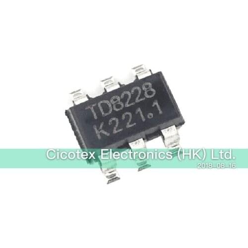 30pcs/lot TD8228 SOT23-6 HIGH EFFICIENCY 1 MHz 2A STEP UP REGULATOR