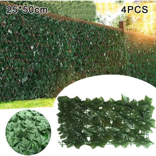 4PCS Artificial Hedge Panels Garden Fence Wall Landscaping Privacy Screen Mesh Trellis Home Outdoor Decor 25*50CM