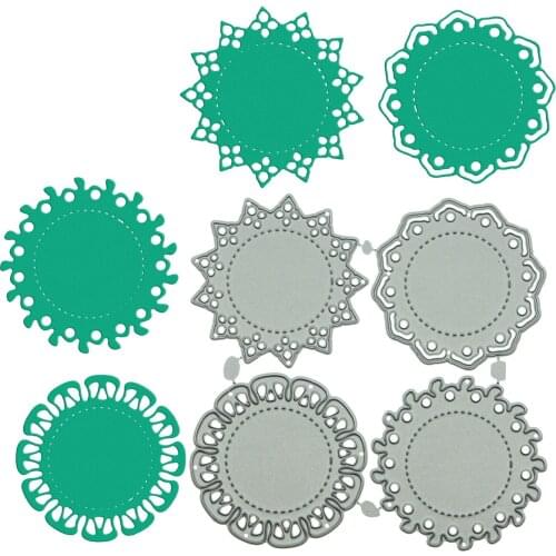 4 PCs Set Round Circle Shape Metal Cutting Dies Scrapbooking With Card Photo Album Decorating Craft Paper Cutter Mold