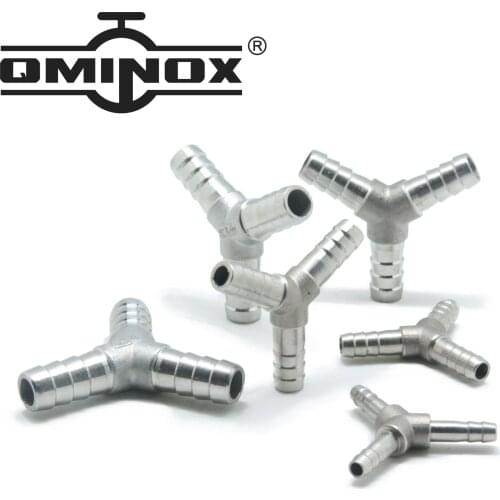 6mm 8mm10mm 12mm 14mm 13mm 15mm 16mm 25mm Hose Barb Y Barbed Fitting 304 Stainless Steel 3 Way Adapter Y Shaped Union Home Brew