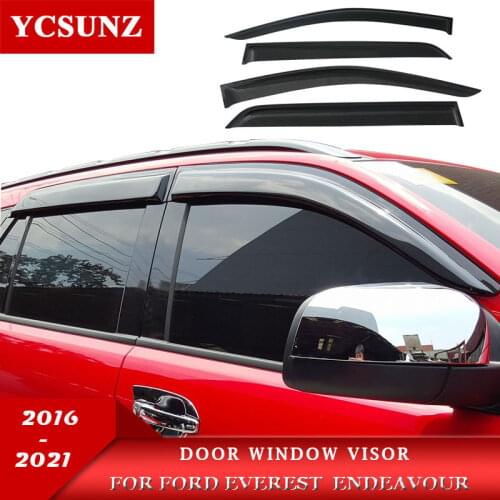 ABS smoky gray Car Window Visor Deflectors Guards car accessories For Ford Everest endeavour 2016 2017 2018 2019 2020 2021