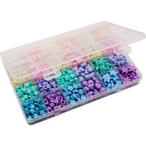 Acrylic Star Beads Heart Beads Colorful Assorted Beads Spacer Beads for DIY Jewelry CraftS Making Necklace Bracelet Supplies
