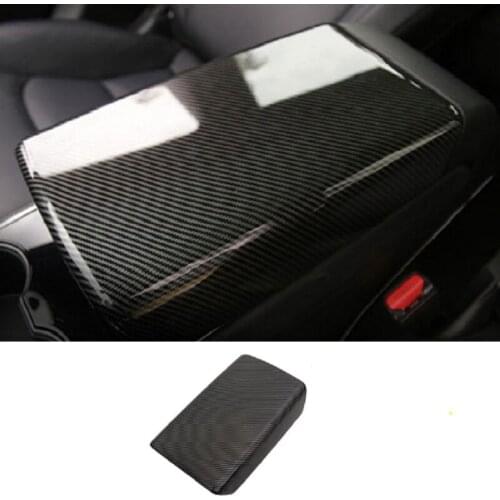 Carbon Fiber Car Armrest Latch Cover Center Console Cover Storage Box Lid Interior Accessories For Tesla Model 3/Y 2017-2021