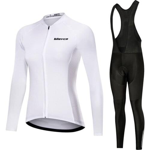 Long Sleeve Cycling Jersey Set Pure Color Breathable Mountain Bike Clothing Women Bicycle Ropa Deportiva Mujer Ciclismo Feminina