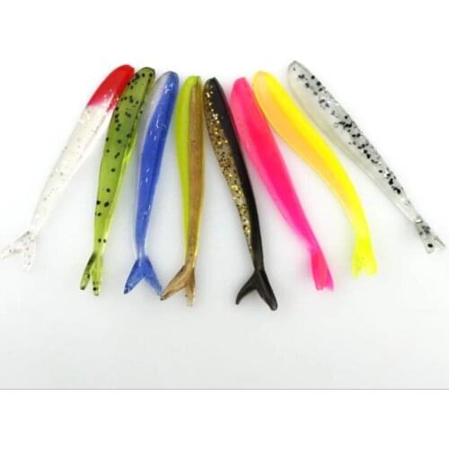 Gorgons 10pcs/bag rubber lure Artificial bait fishing accessories black minnow silicone fishing lure soft lure