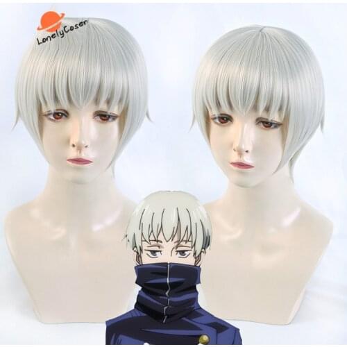 Jujutsu Kaisen Anime Toge Inumaki Cosplay Short Wig Synthetic Wig + Free Wig Cap Halloween Christmas Party Role Play Props