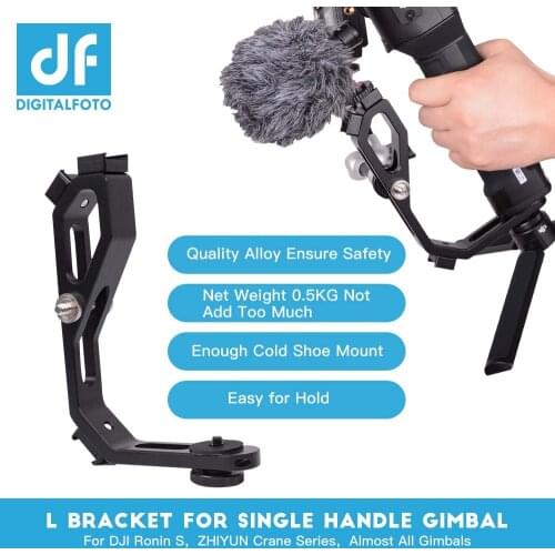 L bracket with 3 hot shoe mount Handle magic arm for gimbal attach monitor Mic zhiyun crane 2/MOZA/feiyu/Dji Ronin S accessories