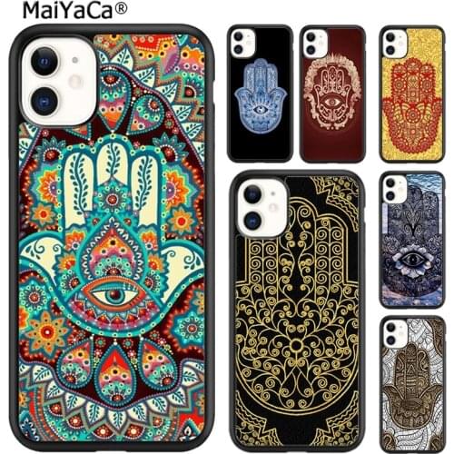 MaiYaCa Magic Buddha Colored Hamsa Phone Case For iPhone 5s SE 6s 7 8 plus X XR XS 11 12 pro max Samsung Galaxy S8 S9 S10 shell