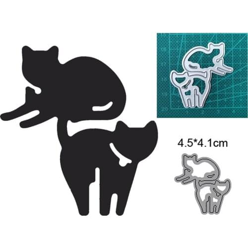 Little cat Christmas 2021 new metal cutting mold layer background craft template diy scrapbook paper/photo card embossing mold