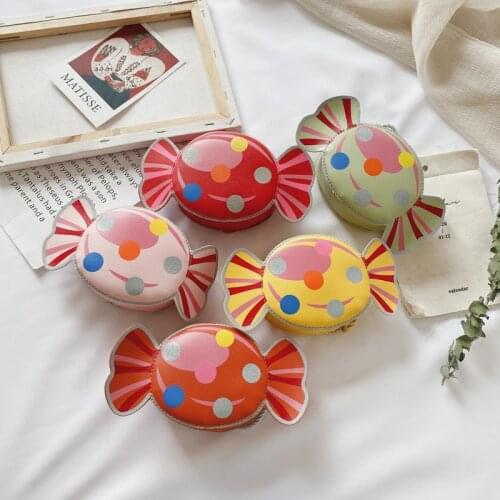 Cute Candy Mini Shoulder Bag For Kids Keys Coin Purse PU Leather Princess Girls Toddler Kids Messenger Bag Girls Gift