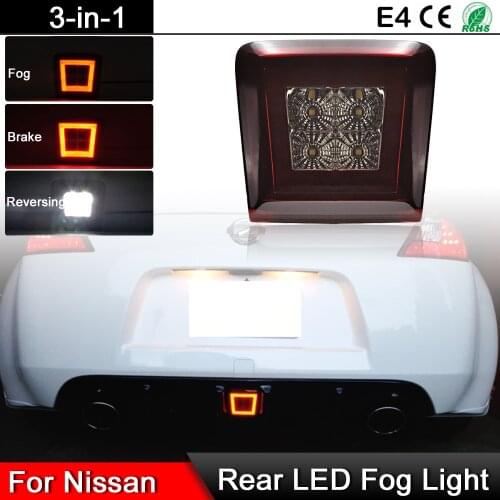 LED Rear Fog Light For NIssan 370Z 09-16& 13-17 Juke Nismo, All-in-one LED Rear Fog Light, Brake and Backup light
